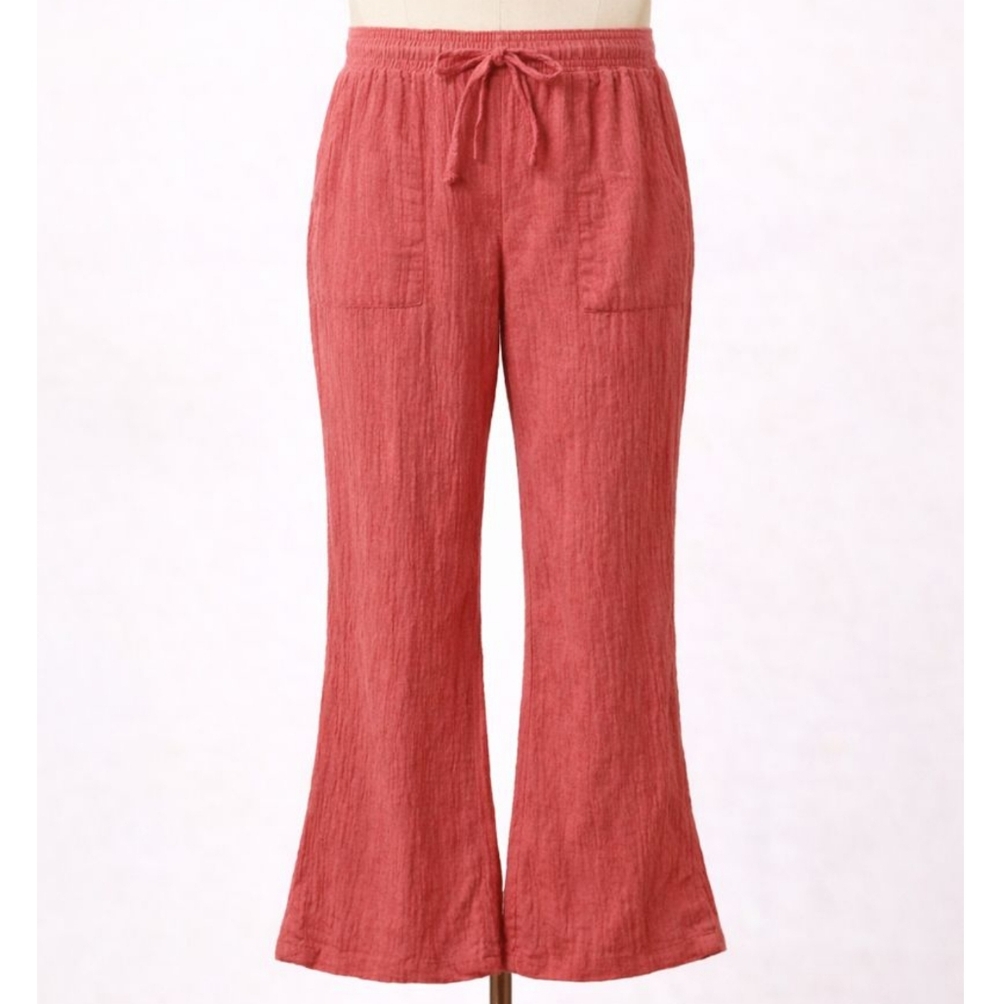 Sigrid Olsen Coral Linen Textured Pants